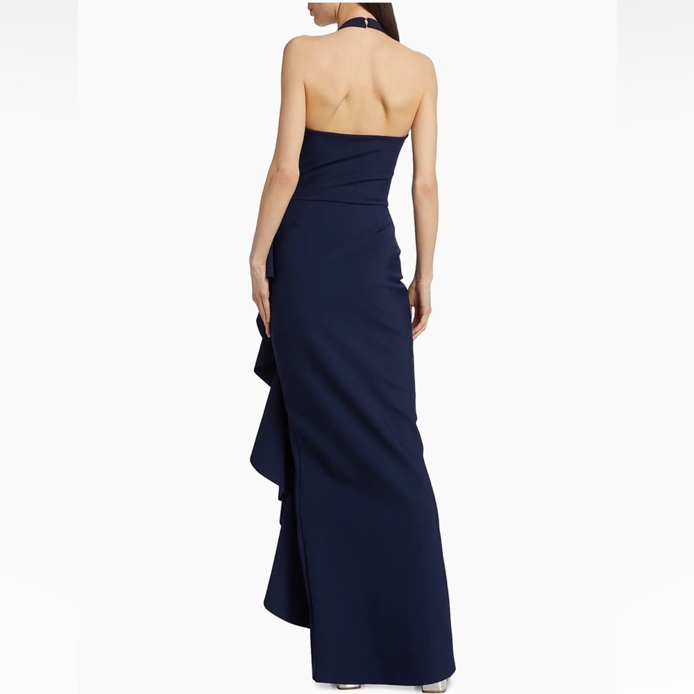 Chiara Boni La Petite Robe Thomas Ruffled Halter Gown NWT Size 8 - Picture 4 of 8